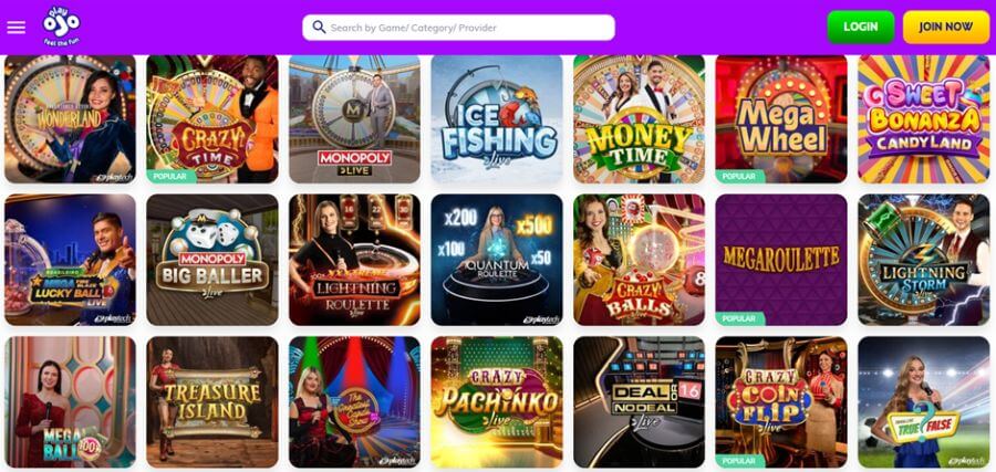 Oplev et unikt online casino med Play OJO